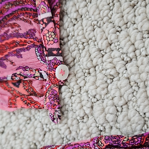 J. CREW Pink Silk Paisley Long Sleeve Blouse - Picture 6 of 8